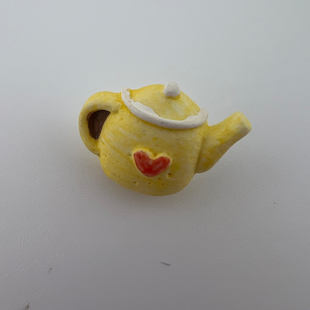 Yellow Teapot Button Resin Novelty Sewing Craft Mini Teapot Shank Button
